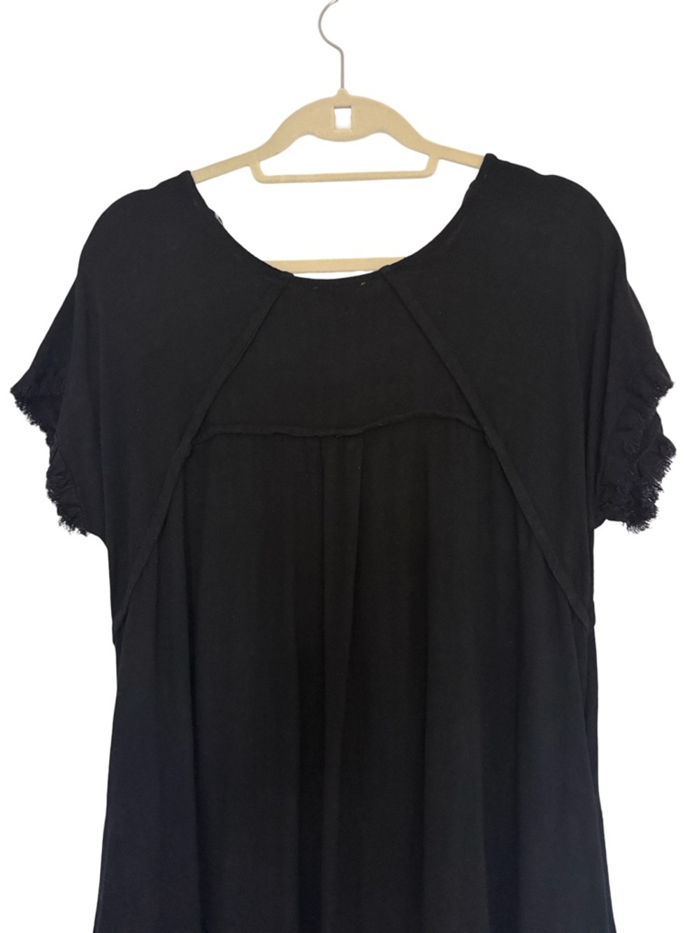 Umgee Black Linen Blend Tunic Dress Ruffle Sleeve L - Picture 6 of 8